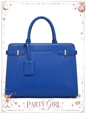 Vegan Leather Satchel Top-Handle Structured Work Bag Triple Compartment